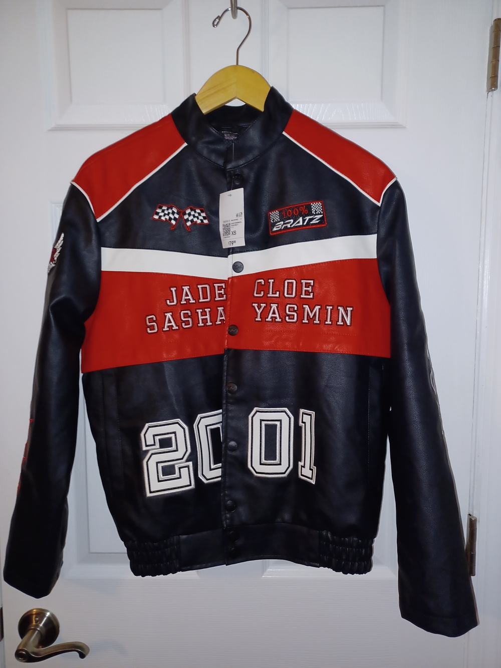 Forever 21 Black & Red Racing-Style Bomber Bratz Jacket